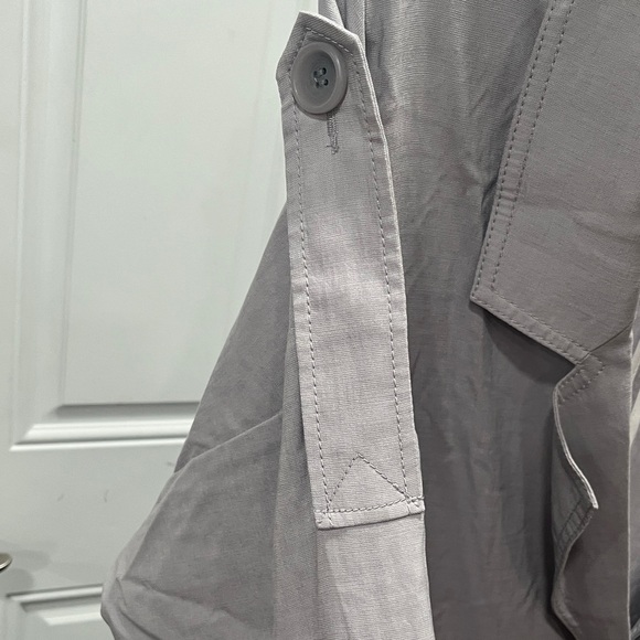 Topshop Light Gray Women's Coat- some staining on collar see pics - Picture 2 of 9